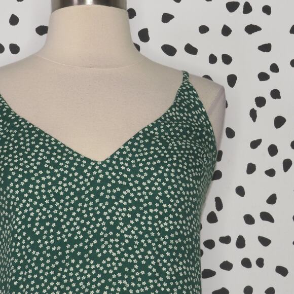 Reformation Green Floral Print Alexandra V-Neck Midi Slip Dress - Picture 4 of 10